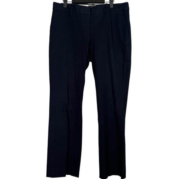 J. Crew High Rise Straight Ankle Wide Leg Stretch Trouser Pants Pockets 12 Blue - Picture 1 of 15